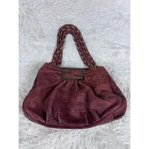 Fendi Brown Mia Leather Shoulder Bag Chain Handle Made Italy